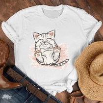 Cute Cat Printed Shirt