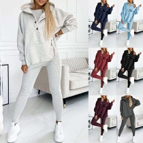 Street Fashion Sporty Two-piece Set Consist of Hooded Sweatshirt and Skinny Sweatpants