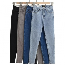 Fashion Elastic Old-washed Denim Skinny Jeans