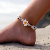 Bohemia Style 3D Floral Shell Braid Anklet