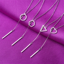 Fashion Geometric Pendant Tassel Necklace