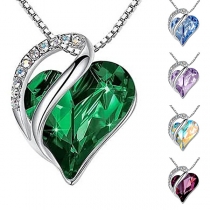Sexy Rhinestone Heart Pendant Necklace