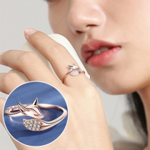 Fashion Fox Rhinestone Open Ring