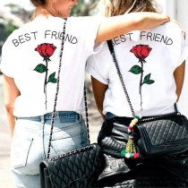 Fashion Best Friend & Rose Printed Shirt for Friends