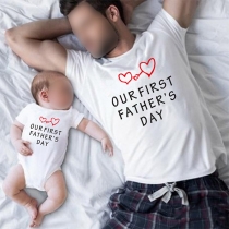 Fashion Letter Printed Father-body Parent's Shirt