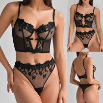 Sexy Semi-through Lace Two-piece Lingerie Set