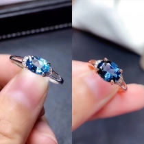Fashion Blue Rhinestone Adjustable Rings
