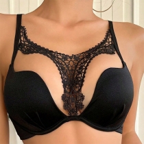 Sexy Lace Spliced Cutout Push-up Brassie