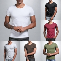 Fashion Round Neck Short Sleeve Shirt for Men