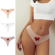 Fashion Heart Printed Low-rise Panties