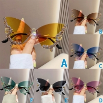 Fashion Rhinestone Butterfly Shape Sunglass