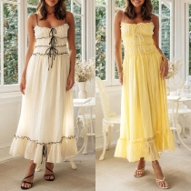 Fashion Ruched Tiered Midi Dress