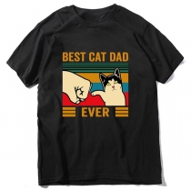 Cute BEST CAT DAD Printed Shirt for Women and Men