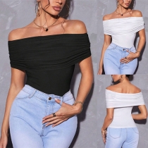 Fashion Off-the-shoulder Slim Fit Shirt