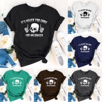 Punk Style Skull Printed Shirt