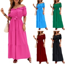 Sexy Off-the-shoulder Short Sleeve Maxi Dress