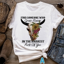 Fashion Cartoon Letter Printed Shirt for Women