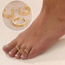 Bohemia Style Hollow-out Three-piece Feet Ring Set