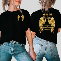 Fashion Angel Wing Printed Shirt