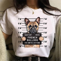 Cute Cartoon Dog Printed Unisex Shirt