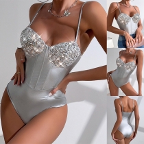 Sexy Bling-bling Sequin Corset Lingerie Bodysuit