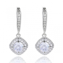 Fashion Rhinestone Square Pendant Earrings