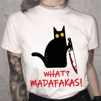 Cute Cat Printed Shirt