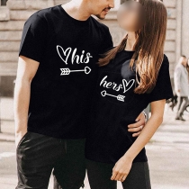 Fashion His & Her Letter Printed Shirt for Lovers