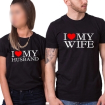 Fashion Wife-Husband Letter Printed Shirt for Couples