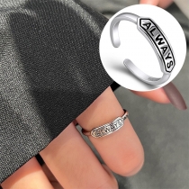 Fashion ALWAY-Engrave Open Ring