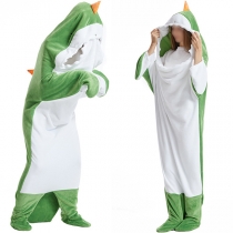 Cute Contrast Color Dinosaur Shape Plush One-piece Pajamas Jumpsuit