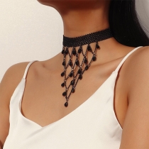 Fashion Bead Mesh-net Lace Choker