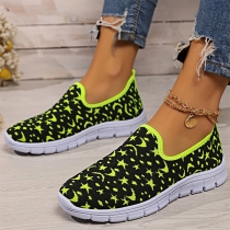 Fashion Moon Sun Printed Slip-on Shoes