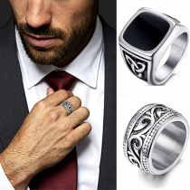 Vintage Totem Ring Titanium Steel Ring for Men