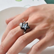 Fashion Rhinestone Star Open-ring