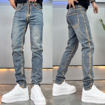 Vintage Old-washed Denim Jeans for Men