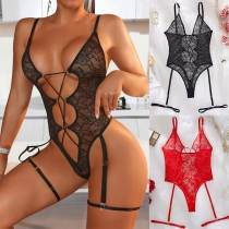 Sexy Cutout Lace-up Lingerie Bodysuit