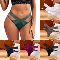 Sexy Cutout Lace Spliced Panties