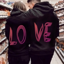 Fashion LOVE Printed Hooded Sweatshirt for Couple