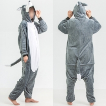 Cute Husky Shape Warm Plush Pajamas Jumpsuit