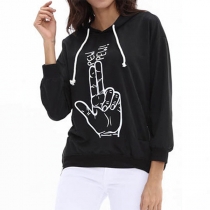 Chic Printed Hooded Shirt