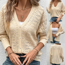 Fashion Hollow Out Knitted Cardigan