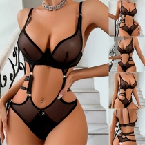 Sexy Cutout Backless Semi-through Lingerie Bodysuit