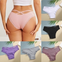Sexy Criss-cross Lace Spliced Panties