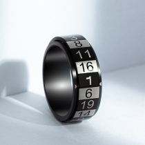 Fashion Number Rotatable Titanium Steel Ring for Men