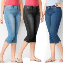 Fashion Women's Denim Capris – Stylish 7/8 Length Skinny Jeans for Casual Wear