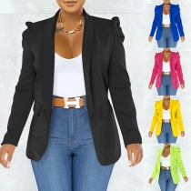 Fashion Puff Long Sleeve Lapel Blazer