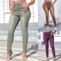 Fashion High-rise Old-washed Skinny Denim Jeans