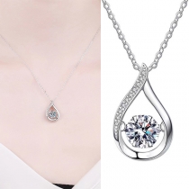Fashion Waterdrop Shape Rhinestone Pendant Necklace