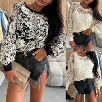 Fashion Floral Embroidery Two-piece Set Consist of Cami Shirt and Cover-up Shirt